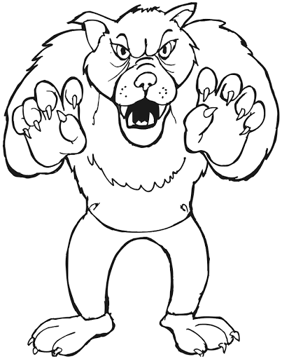 Menacing wolf coloring book